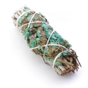 Atadito de Salvia Blanca y Sinuata Azul